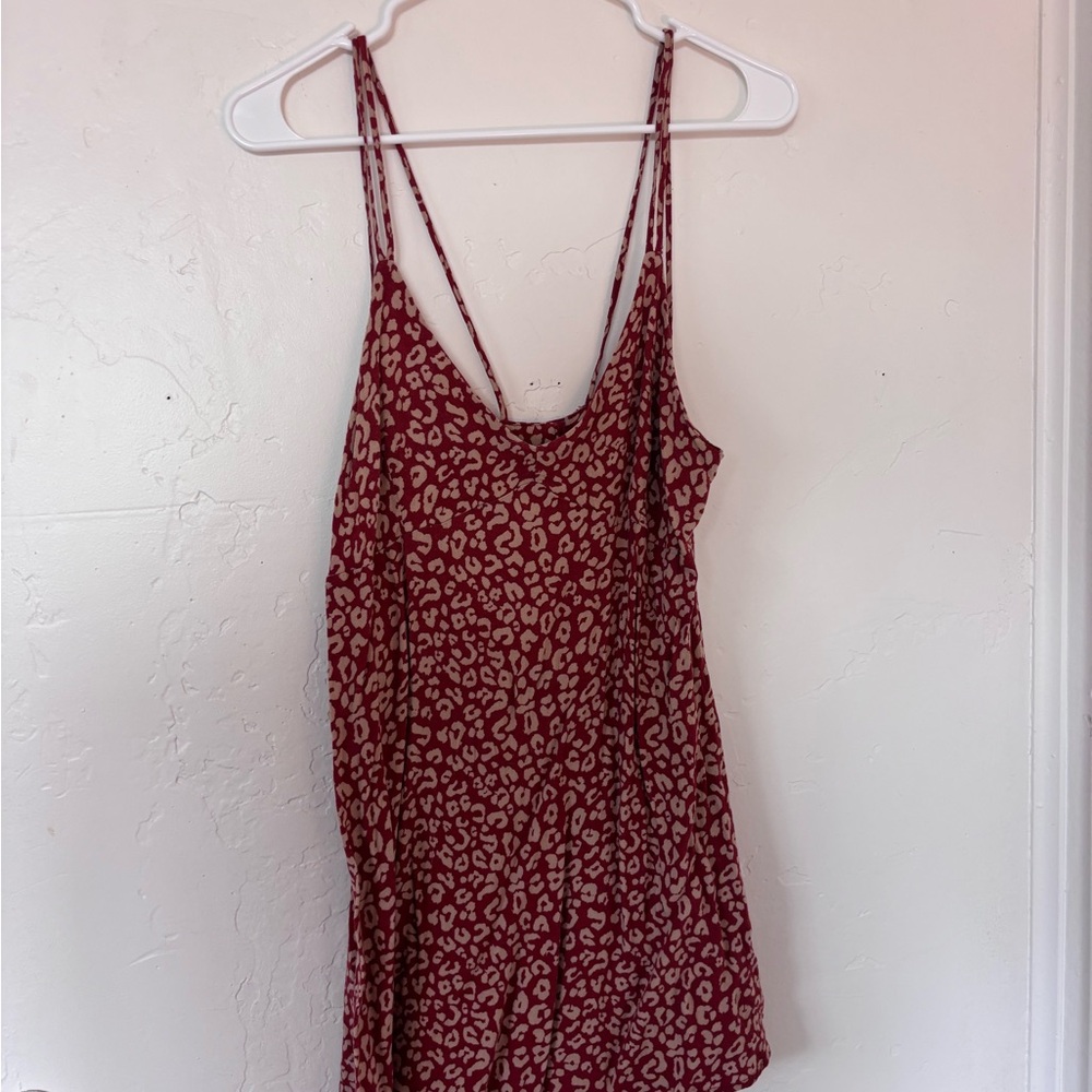 Leopard Print Red Dress